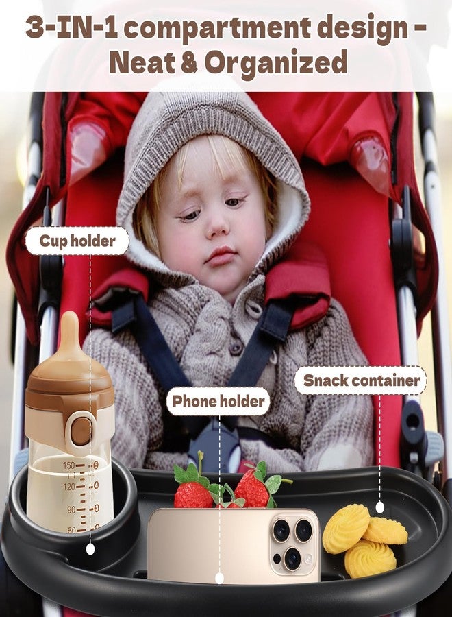 CebraBounze Snack Tray Compatible with Nuna, Universal Stroller Snack Tray with Cup Holder and Phone Holder, Essential Stroller Accessories for Family Travel Snacking - Image 5